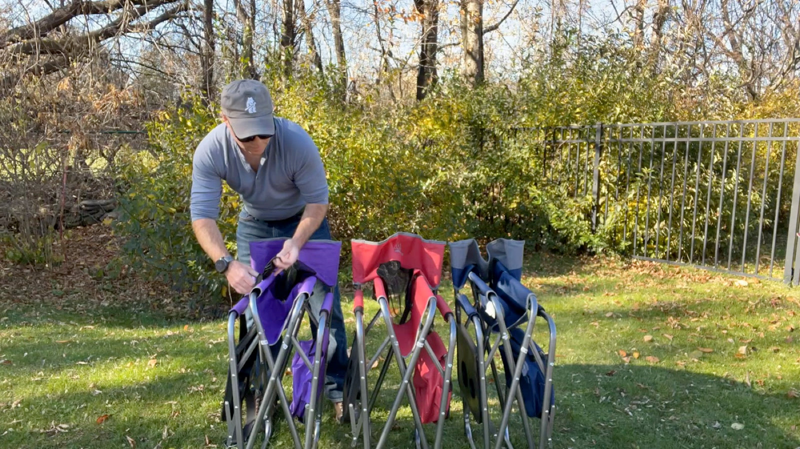 Folding chairs bundled with SnapSling