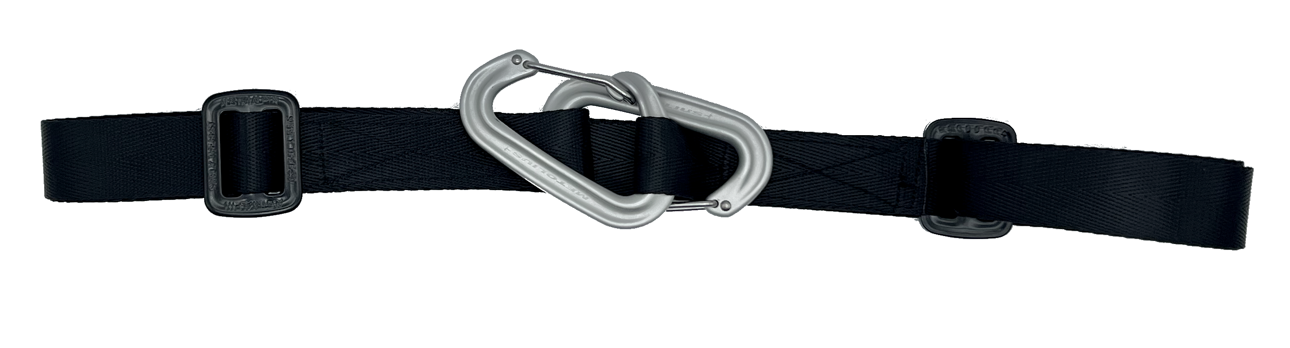 Black one-inch SnapSling with two Metolius carabiners